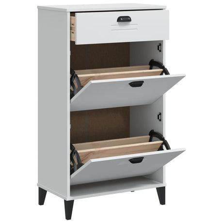 Vidaxl armoire à chaussures viken fini bois blanc
