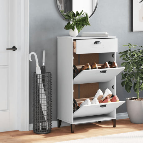 Vidaxl armoire à chaussures viken fini bois blanc