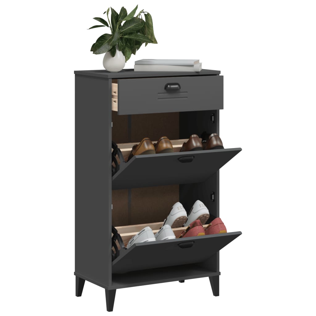 Vidaxl Shoe Cabinet Viken redigeret træ Antracit Gray