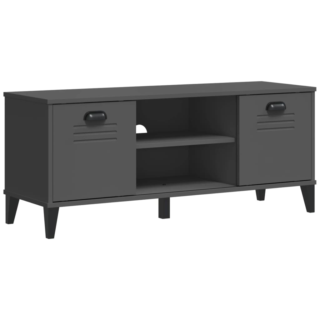 Vidaxl banc à chaussures viken 106x35x45 cm bois d'ingénierie gris anthracite