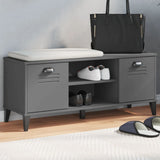 Vidaxl banc à chaussures viken 106x35x45 cm bois d'ingénierie gris anthracite