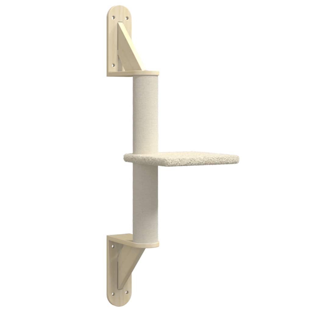 Vidaxl Cat Furniture Wall -Mounts con rascado después de 85.5 cm de crema