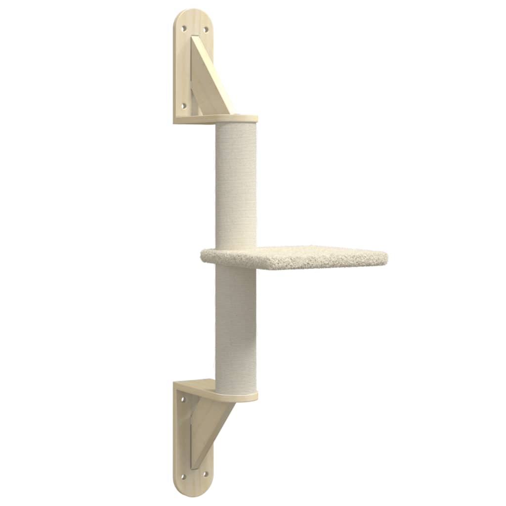 Vidaxl meuble mural pour chat avec griffoir 85,5 cm couleur crème