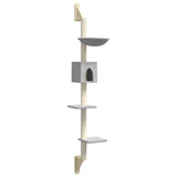 Vidaxl cat furniture wall mounted with scratching post 187 cm light gray