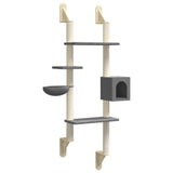Vidaxl meuble pour chat mural avec griffoir 180 cm gris foncé
