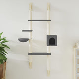 Vidaxl cat furniture wall mounted with scratching pole 180 cm dark gray