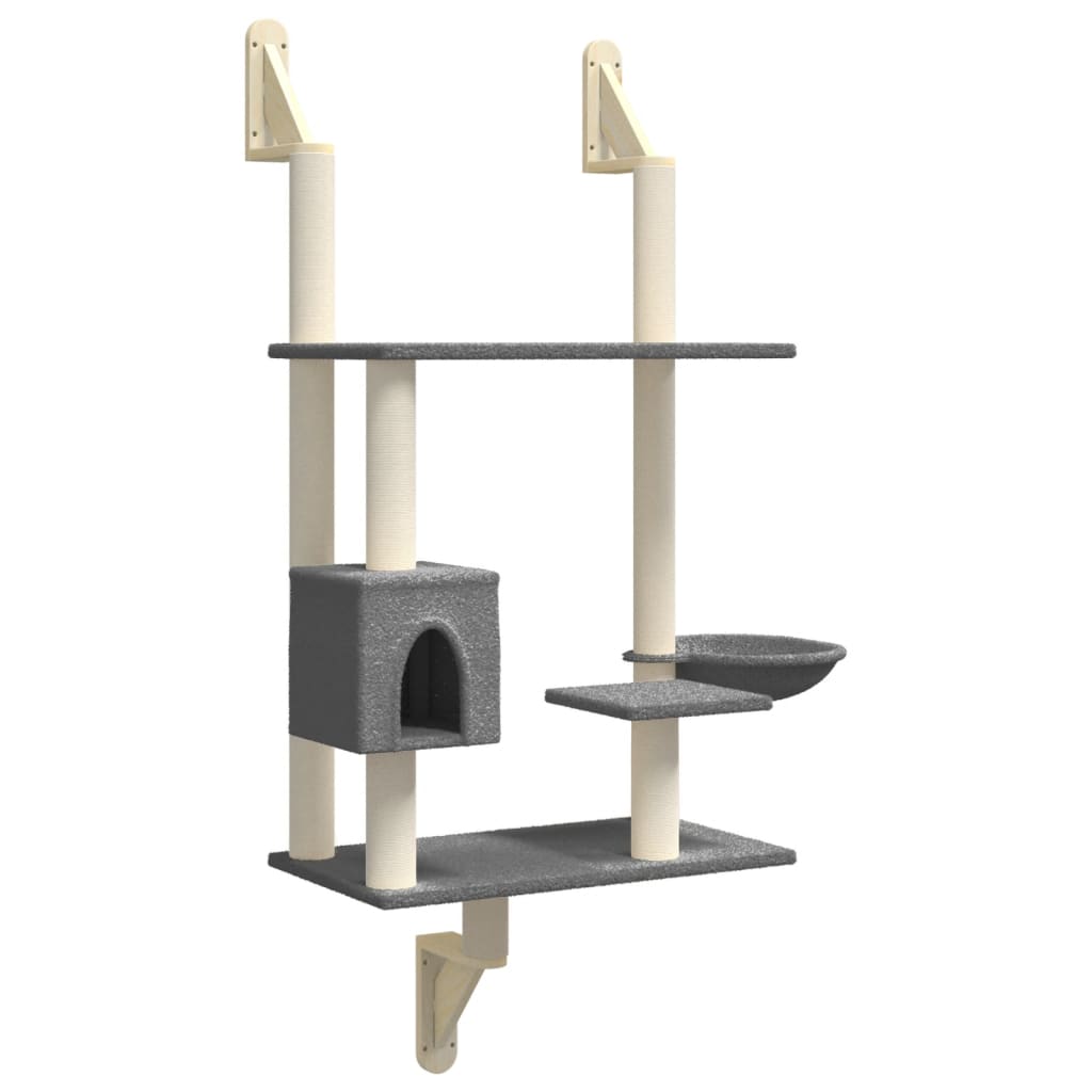 Vidaxl Cat Furniture Murs -Munted z drapanie po 153 cm ciemnoszary