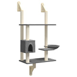 VidaXL Cat furniture Wall -mounted with scratching post 153 cm Dark gray