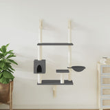 Vidaxl meuble pour chat mural avec griffoir 153 cm gris foncé
