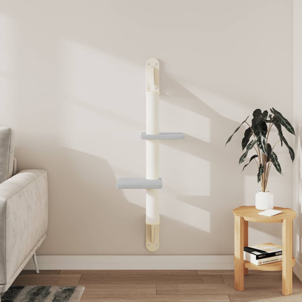 Vidaxl meuble pour chat mural avec griffoir 108 cm gris clair