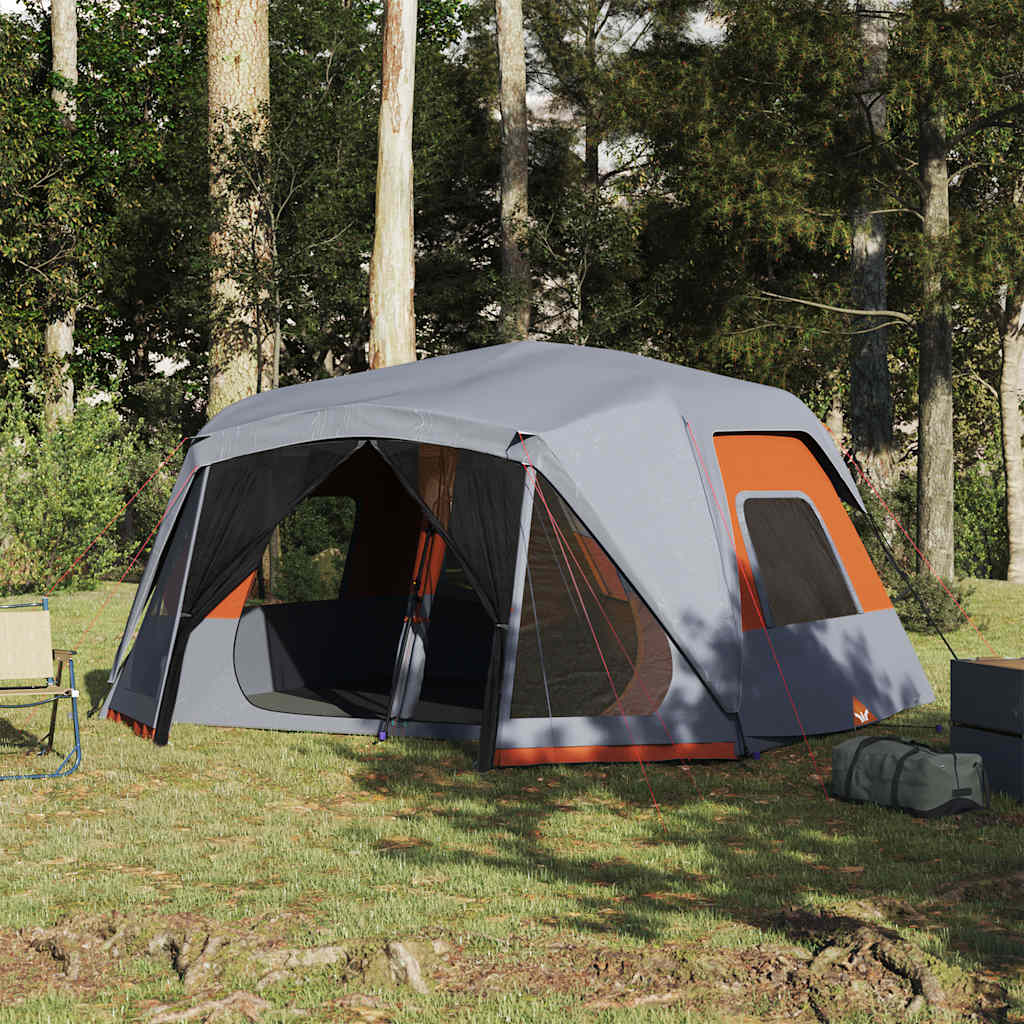 Vidaxl Tent de 10 personas impermeables Fast Sding Grey and Orange