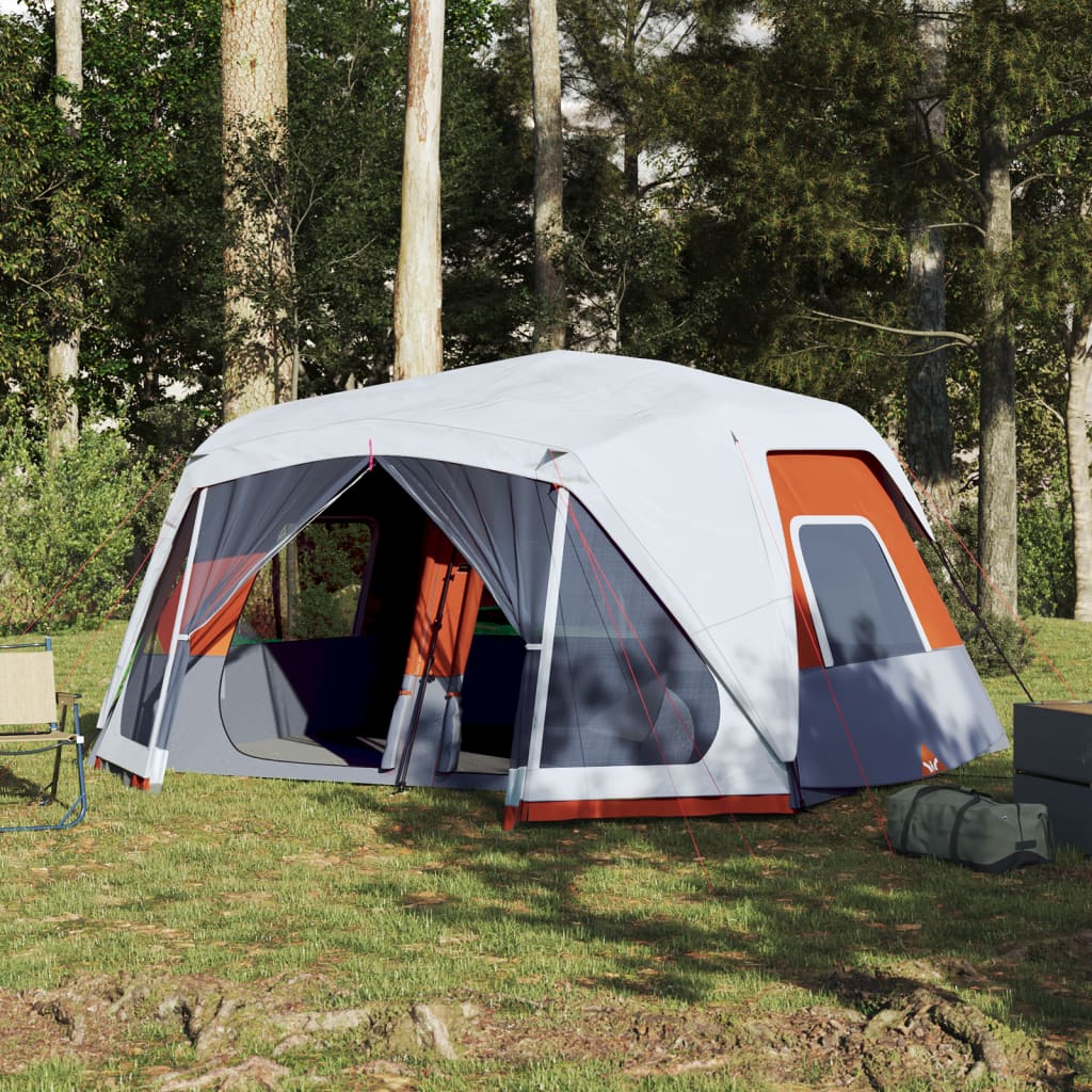 VidaXL tent with LED 10-person quick release light gray and orange