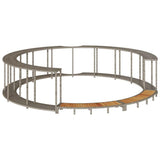Vidaxl hottub ombouw opbergruimte en houten opstapje poly rattan grijs