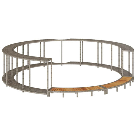 Vidaxl hottub ombouw opbergruimte en houten opstapje poly rattan grijs