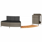 Vidaxl hottub-ombouw poly rattan massief acaciahout grijs