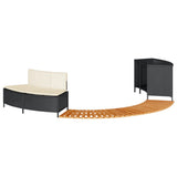 Vidaxx contour de spa polyrotin et bois d'acacia massif noir