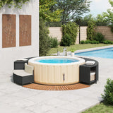 Vidaxx contour de spa polyrotin et bois d'acacia massif noir