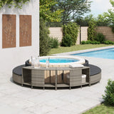 Vidaxx étagères de rangement pour spa 2 pcs poly rotin gris