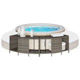 Vidaxx étagères de rangement pour spa 2 pcs poly rotin gris