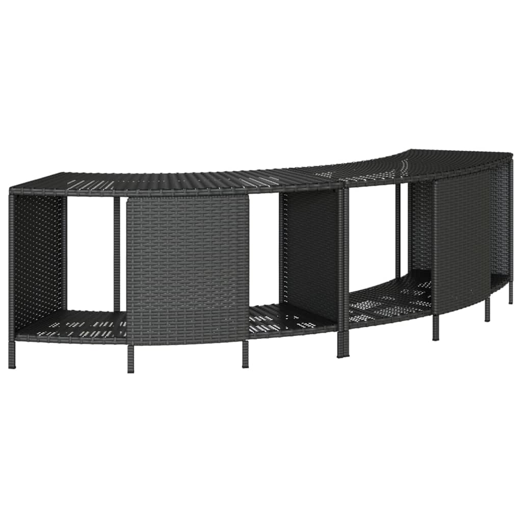 Scènes de rangement vidaxl pour hot bac 2 st poly rattan noir