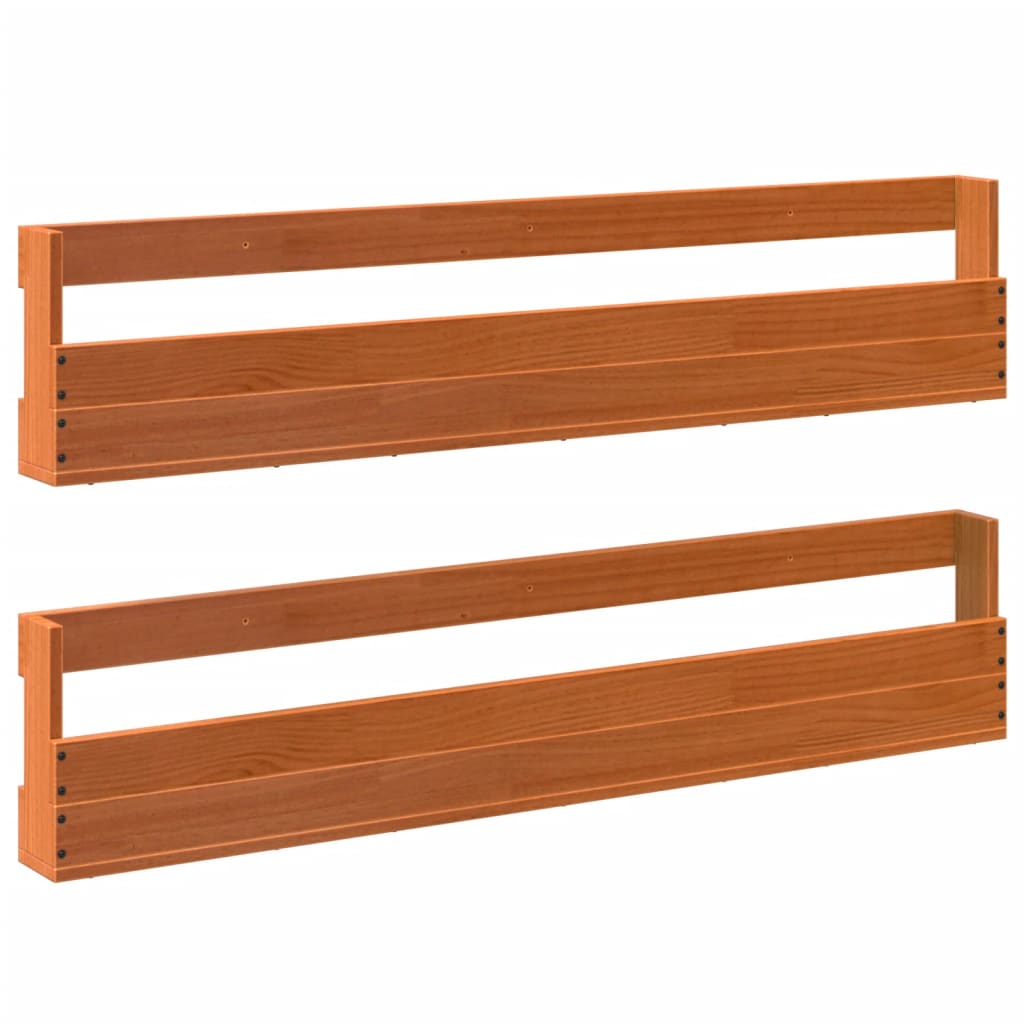 Racks de chaussures Vidaxl 2 PCS 110x8.5x23,5 cm Brown de cire de pin solide