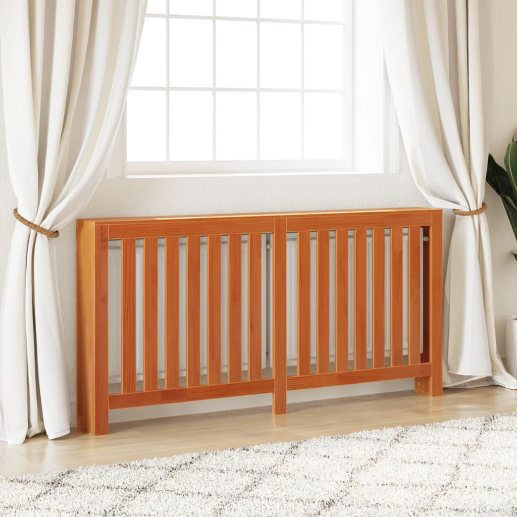 Vidaxx caisson de radiateur 169x19x84 cm en bois de pin massif, marron lavé