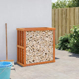 Vidaxxl porte-bûches 108x52x106 cm bois de pin massif, marron lavé