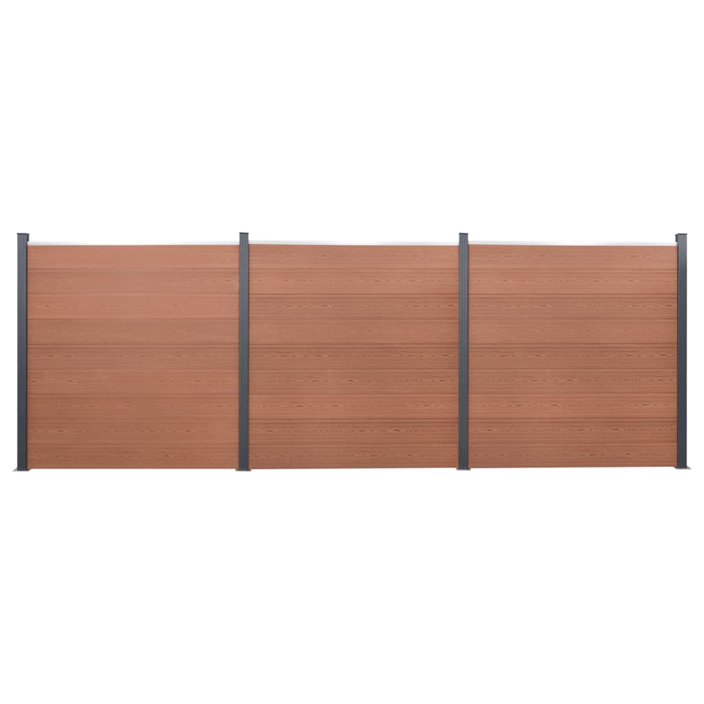 Vidaxl Fence Panel Set 526x186 cm HKC Brown