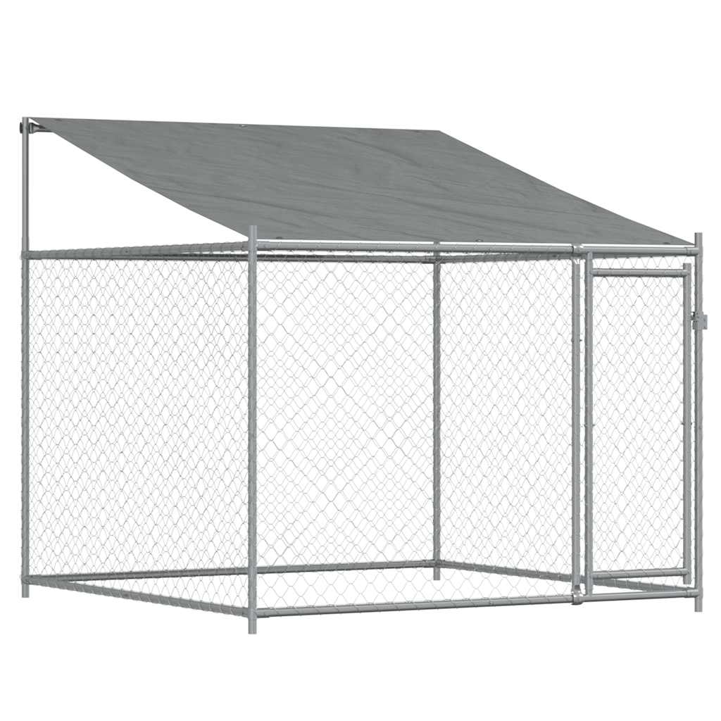 Vidaxxl niche avec toit et porte 2x2x2 m acier galvanisé gris