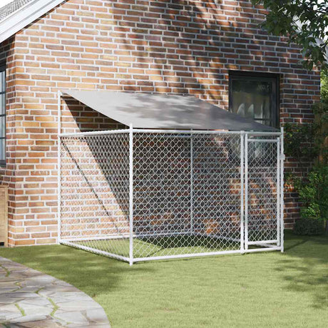 Vidaxxl niche avec toit et porte 2x2x2 m acier galvanisé gris