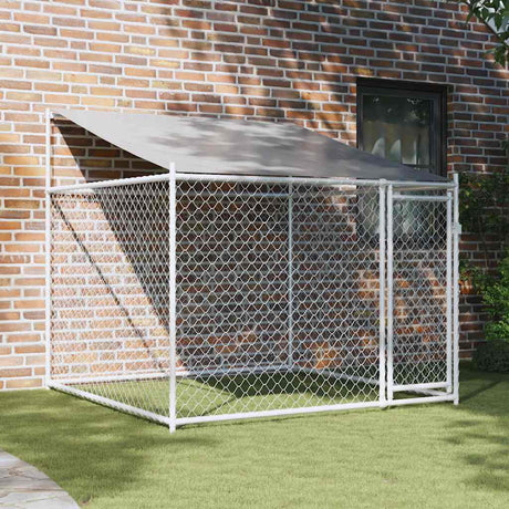 Vidaxxl niche avec toit et porte 2x2x2 m acier galvanisé gris