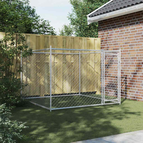 Vidaxxl niche avec porte 2x2x1,5 m acier galvanisé gris
