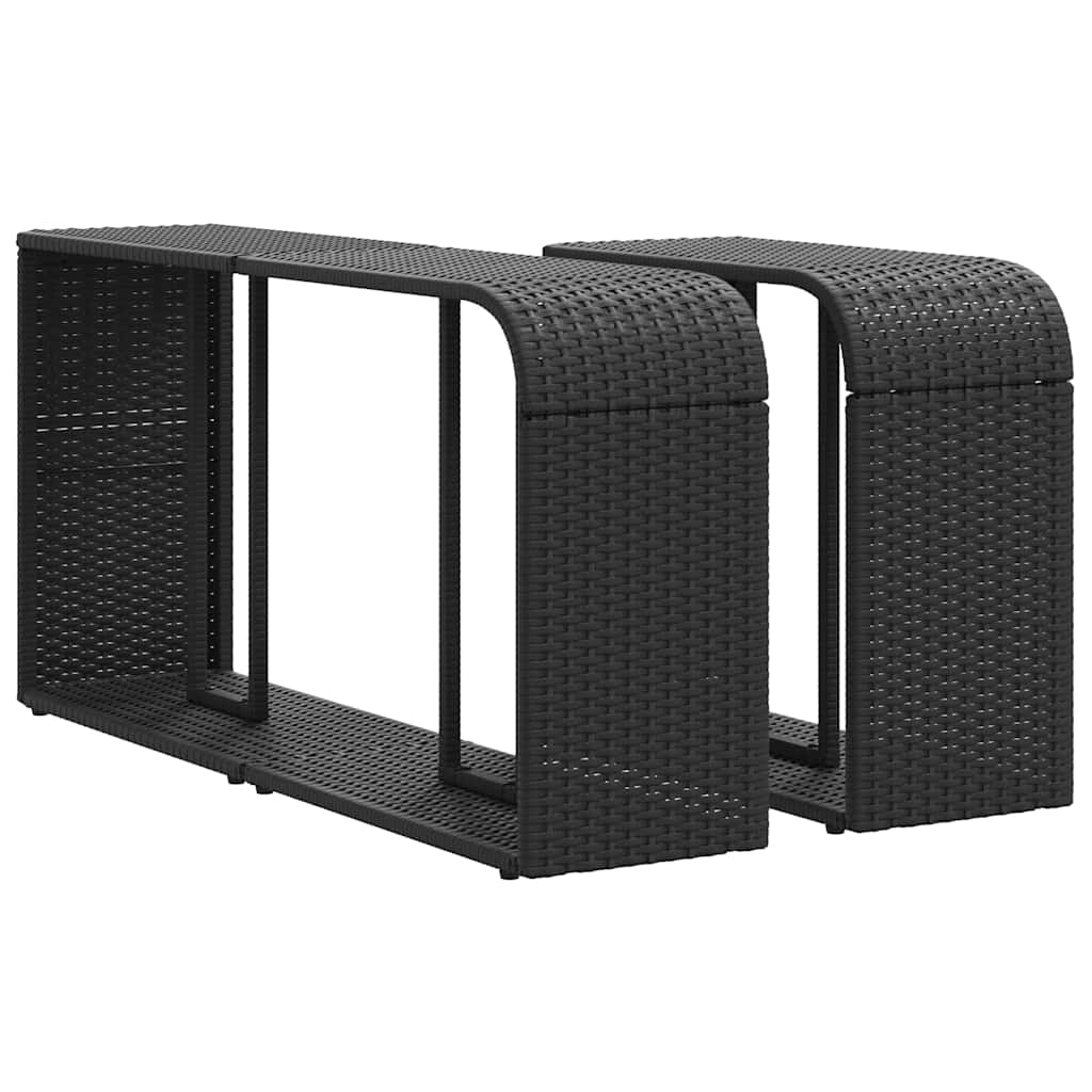 VidaXL étagères de rangement 2 pcs poly rotin noir