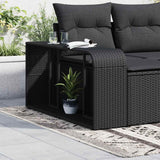 VidaXL étagères de rangement 2 pcs poly rotin noir