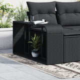 Punteggi di archiviazione Vidaxl 2 St Poly Rattan Black