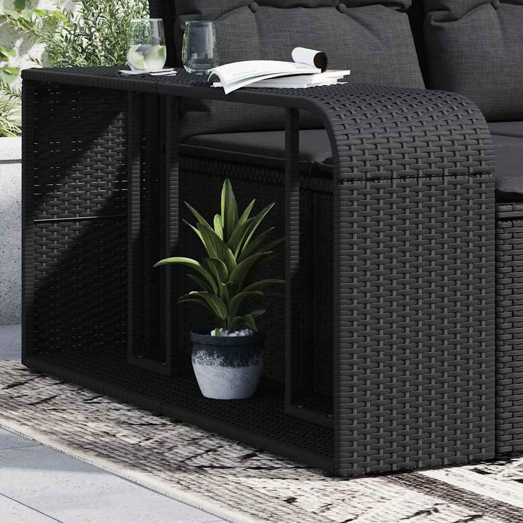 VidaXL étagères de rangement 2 pcs poly rotin noir