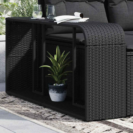 VidaXL étagères de rangement 2 pcs poly rotin noir