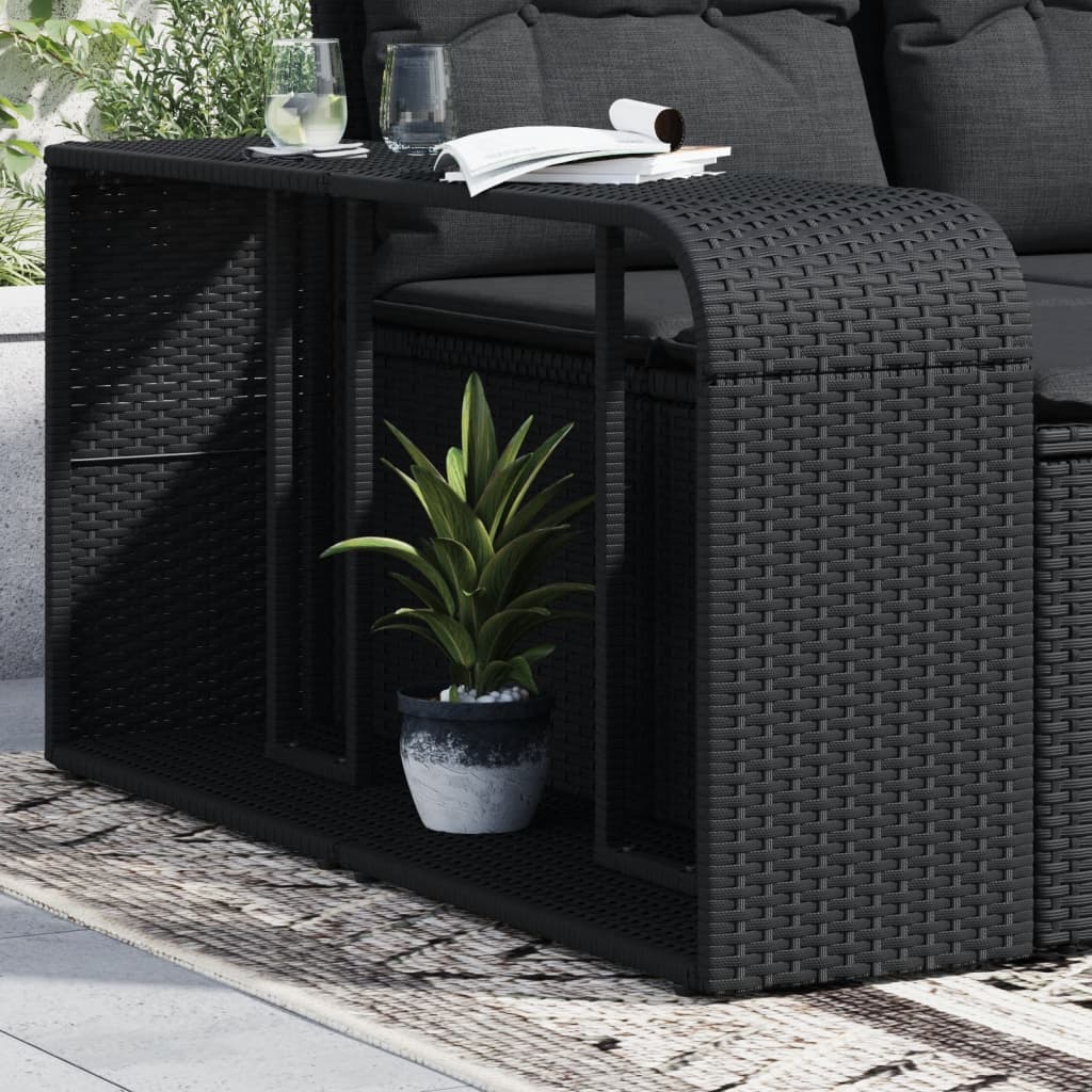 Puntuaciones de almacenamiento de Vidaxl 2 st Poly rattan negro