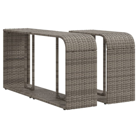 Vidaxx étagères de rangement 2 pcs poly rotin gris