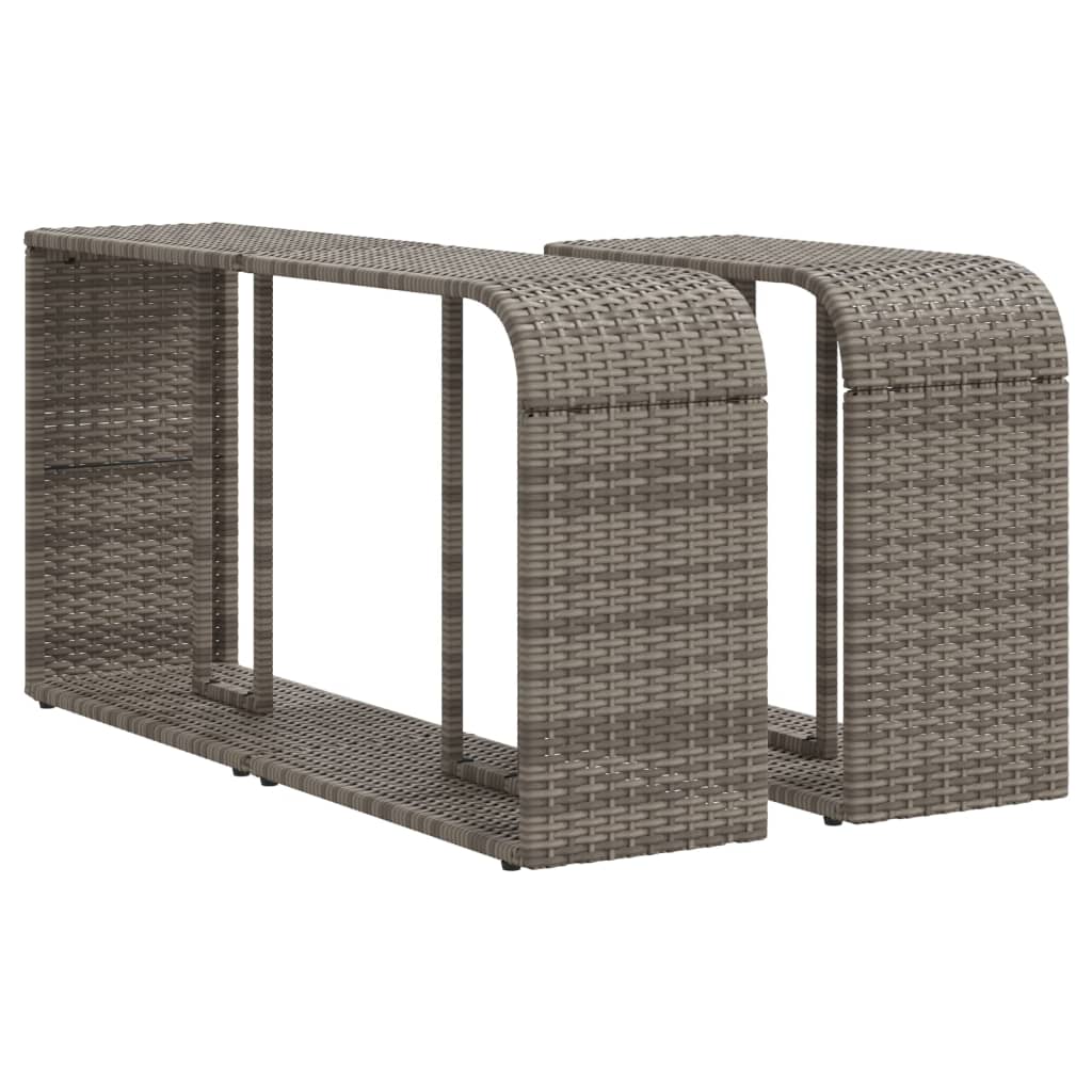 Vidaxl Storage wyniki 2 St Poly Rattan Grey