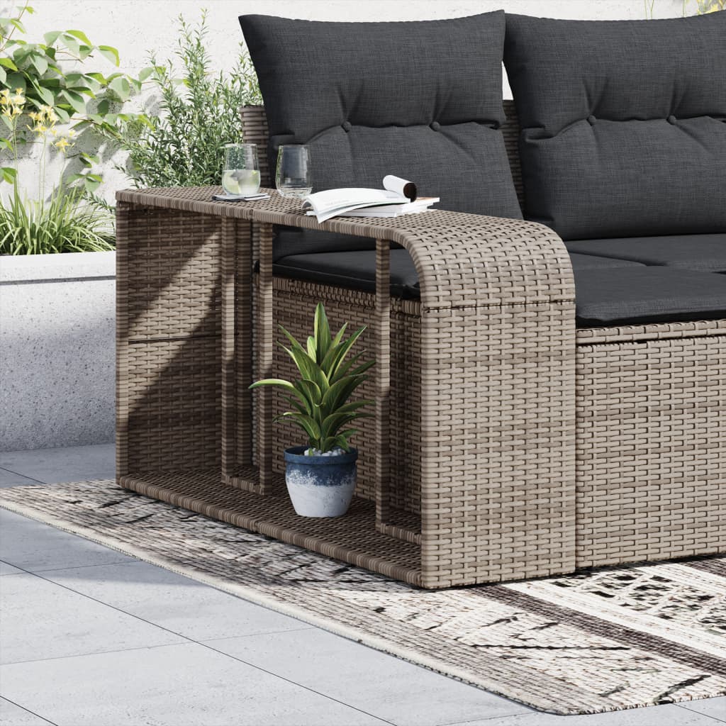 Vidaxx étagères de rangement 2 pcs poly rotin gris