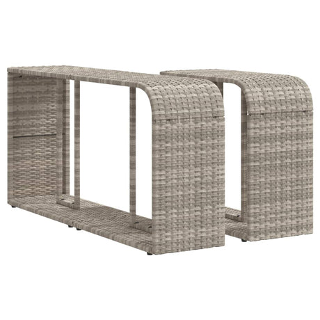 Vidaxl étagères de rangement 2 pcs poly rotin gris clair
