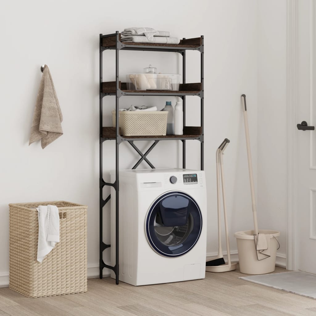 Vidaxx support pour machine à laver 67x25x163 cm bois fini couleur chêne marron