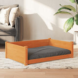 Vidaxxl lit pour chien 95,5x65,5x28 cm bois de pin massif lavage marron