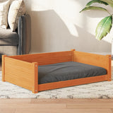 Vidaxxl lit pour chien 95,5x65,5x28 cm bois de pin massif lavage marron