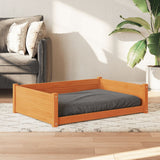 Vidaxxl lit pour chien 105,5x75,5x28 cm bois de pin massif lavage marron