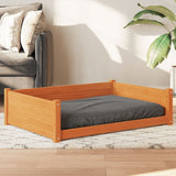 Vidaxxl lit pour chien 105,5x75,5x28 cm bois de pin massif lavage marron