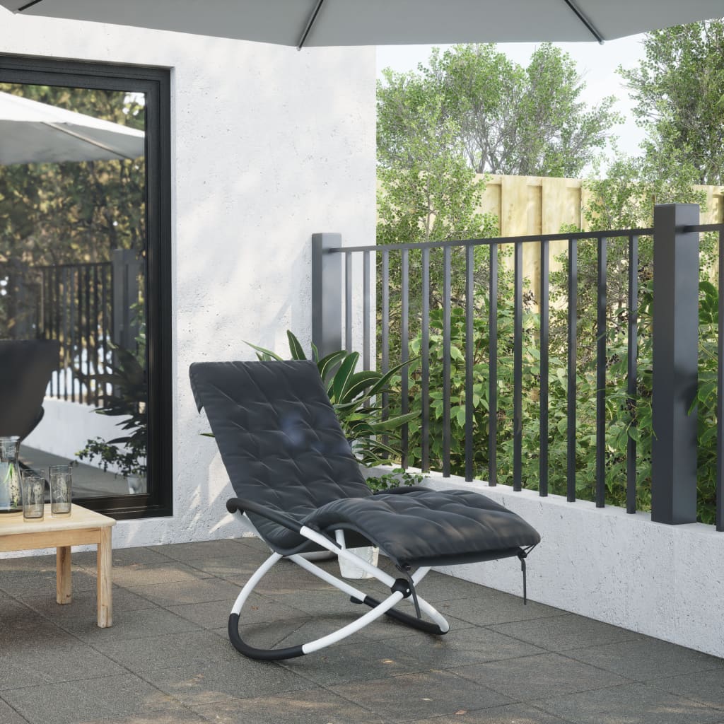 Vidaxx coussin de chaise longue 160x50x10 cm daim artificiel noir