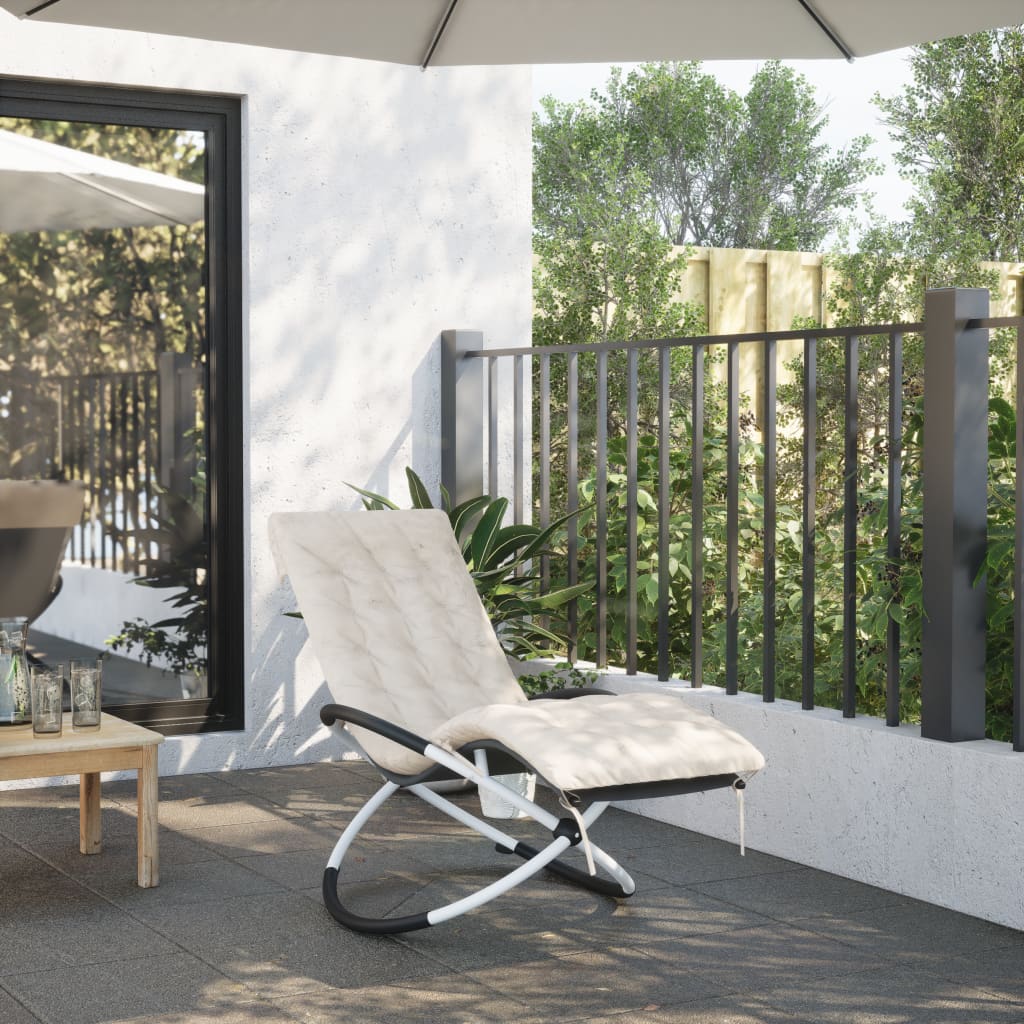Vidaxx coussin de chaise longue 160x50x10 cm daim artificiel crème