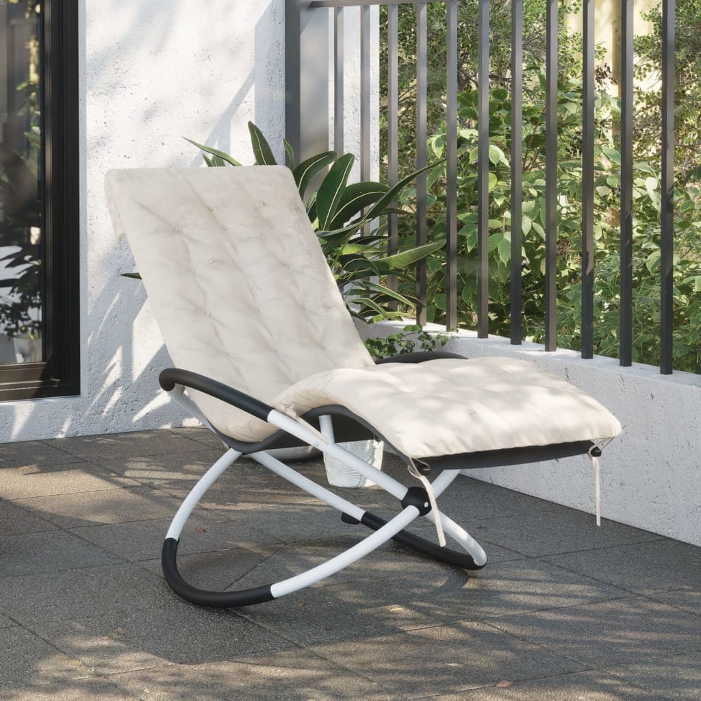 Vidaxx coussin de chaise longue 160x50x10 cm daim artificiel crème
